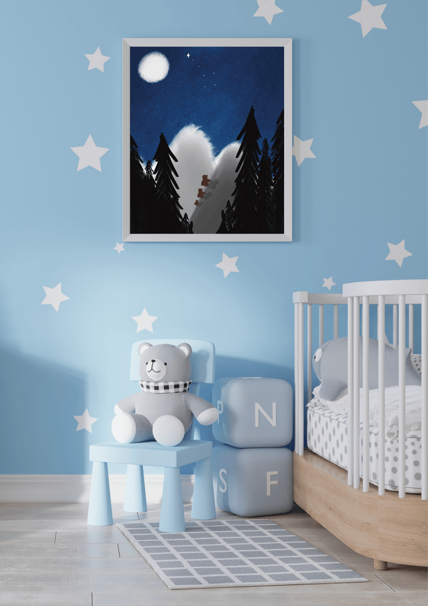 Bear Family Nursery Poster (Canva customisation)